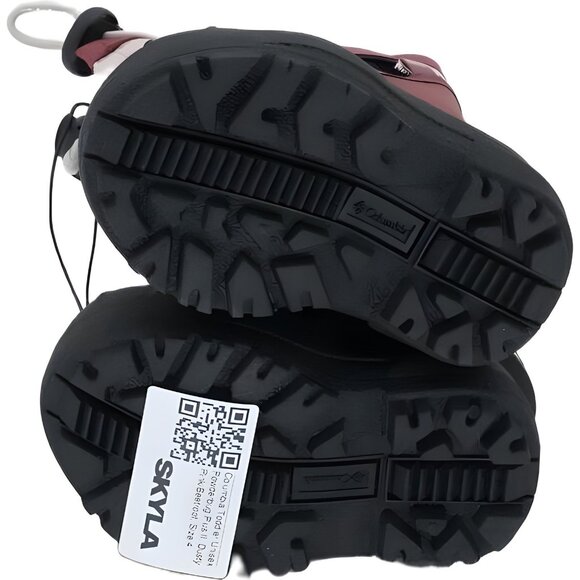 Columbia Powderbug Plus II Winter Snow Boots Dusty Pink/Beetroot Kids US 4 - Picture 6 of 6